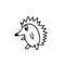 Hedgehog hand drawn in simple scandinavian doodle style. Element for the decor and design