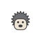 Hedgehog head filled outline icon