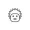 Hedgehog head line icon