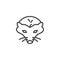 Hedgehog head line icon