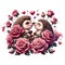 Hedgehog lovebirds on Valentine\\\'s Day,isolated, on white background, Generated AI