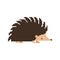 Hedgehog pixel art. pixelated small animal with needles on its body. 8 bit