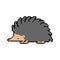 Hedgehog pixel art. pixelated small animal with needles on its body. 8 bit