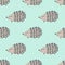 Hedgehog seamless pattern on polka dots background. Cute cartoon animal background.