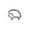 Hedgehog side view line icon
