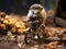 Hedgehog on tiny bike cycling photo