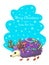 The hedgehog walks and bears candies, a card a congratulation merry Christmas and new year. Vector illustration