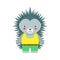 Hedgehog In Yellow Top And Green Pants Cute Toy Baby Animal Dressed As Little Boy