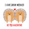 Hedgehogs couple in love. Valentine`s day card