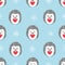 Hedgehogs with hearts seamless pattern.