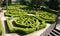 Hedges trimmed with shapes in the gardens of Pazo MariÃ±Ã¡n in Galicia. Aristocratic palace