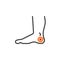 Heel feet pain line icon