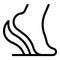 Heel pain icon outline vector. Bone feet pain