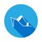 Heeled Mules, sandals icon with long shadow. Signs and symbols can be used for web, logo, mobile app, UI, UX