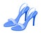 Heeled Open Toe Shoes or Peep-toes with Latchets Vector Illustration