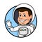 Ð¡heerful astronaut in a space suit a illustration.