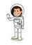 Ð¡heerful astronaut in a space suit a illustration.