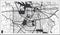 Hefei China City Map in Black and White Color in Retro Style. Outline Map