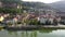 Heidelberg Aerial view of Castle Schloss medieval fortress on hill above city