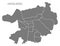 Heidelberg city map with boroughs grey illustration silhouette shape