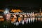 Heidelberg city panorama with Neckar river at night, Baden-Wurttemberg, Germany