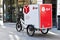 Heidelberg, Germany, Cargo bike for parcel deliveries free from local emissions from DPD Germany international parcel delivery