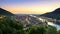 Heidelberg, Germany, time lapse with the setting sun and evening lights