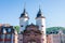 Heidelberg Old Bridge Gate Towers White Blue Sunny Day Vacation