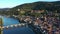 Heidelberg skyline aerial view from above. Heidelberg skyline aerial view of old town river and bridge, Germany. Aerial View of