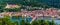 Heidelberg skyline aerial view from above. Heidelberg skyline aerial view of old town river and bridge, Germany. Aerial View of