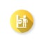 Height limit yellow flat design long shadow glyph icon