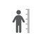 Height measure and a man black vector icon