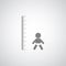 Height measurement little boy symbol