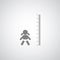 Height measurement little girl symbol