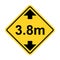 Height restriction limit 3.8 meter warning sign icon vector for graphic design, logo, website, social media, mobile app, UI illust