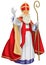 Heilige Nikolaus blesses the Sinterklaas feast realistic vector illustration