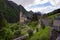 Heiligenblut with St Vincent Church in the background the beautiful Grossglockner. Beautiful sunny summer day in Austria.