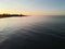 Heiligenhafen Baltic Sea beach marvelous sunset on orange and blue color meditation