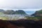 Heimaey town aerial view from Eldfell volcano