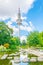 Heinirch Herz tower above Planten un Bloomen old botanical garden in Hamburg, Germany