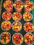 Heirloom Cherry Tomatoes at farmers market in California USA