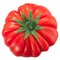 Heirloom ribbed tomato w/ sepal, isolated, top  view