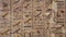 Heiroglyphs on a wall in the tomb of Rameses III, number 11, in the Valley of the Kings in Luxor, Egypt.