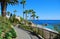 Heisler Parks landscaped walkways above Divers Cove, California