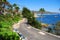 Heisler Parks landscaped walkways above Rock Pile Beach, California