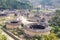 Hekeng Tulou Cluster at Tianloukeng Tulou Scenic Spots in Fujian Tulou (Nanjing) Scenic Area in Nanjing, Fujian, China.