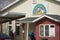 Helena, Montana - April 16, 2020: Two women wearing masks waiting outside of Helena Food Share during Coronavirus Covid-19