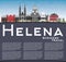 Helena Montana City Skyline with Color Buildings, Blue Sky and Copy Space