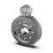 Helical bevel gear. Low-speed gear train. 3D rendering