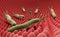 Helicobacter pylori on the surface of the stomach 3d render on w